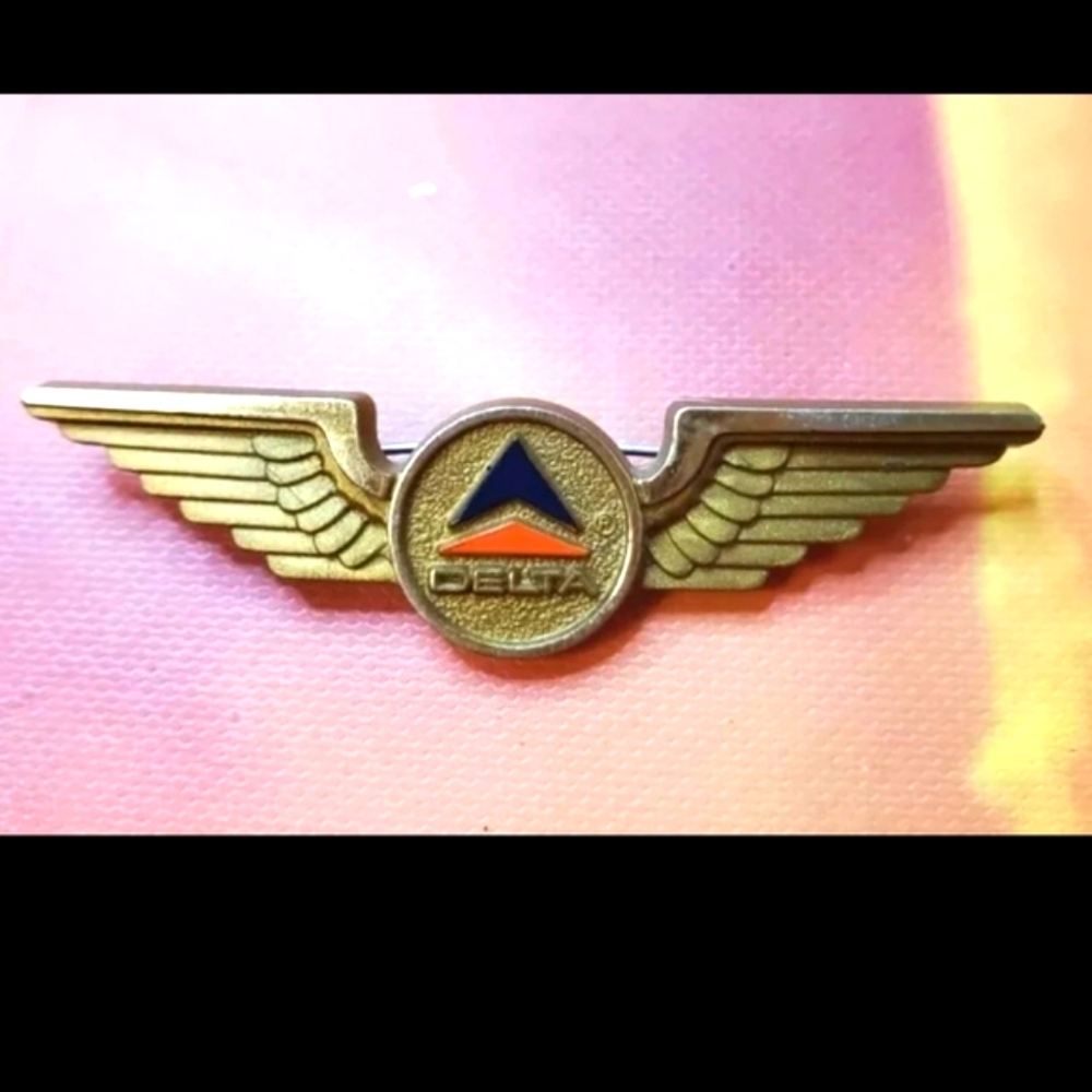 Vintage Delta Gold Winged Pin